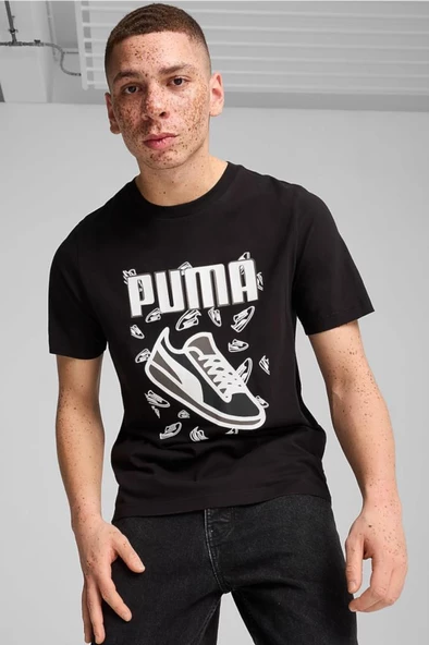 Puma GRAPHICS Sneaker Tee 683209 01 Erkek Tişört Siyah S-XXL ürün görseli 1