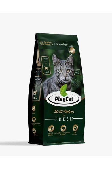 Playcat Kedi Kuru Maması Gurme Multicolor Tavuklu 15 Kg ürün görseli 1