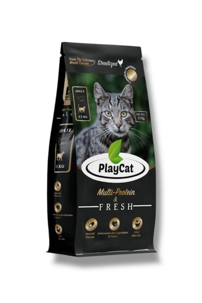 Playcat Kedi Kısır Kuru Maması Tavuklu 15 Kg ürün görseli 1