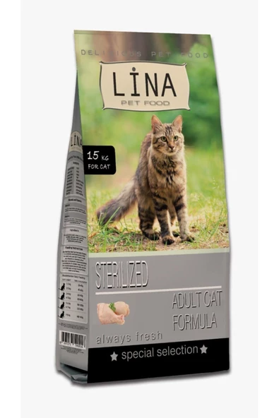 Lina Adult Cat Sterılızed Kısırlaştırılmış Tavuklu Kedi Maması 15 Kg ürün görseli 1