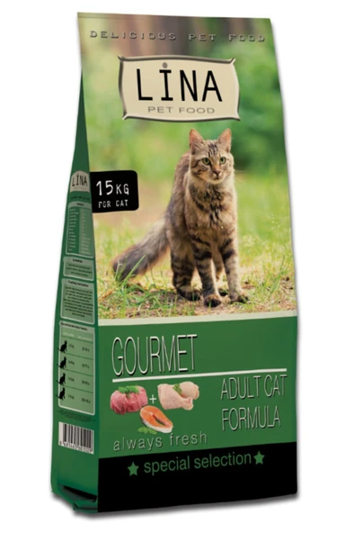 Lina Yetişkin Kediler Için Gurme Lezzetinde Karışık Premium Mama 15 Kg ürün görseli 1