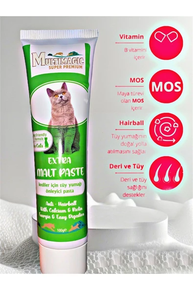 Multiamo Kediler için Tüy Yumağı Önleyici Multi Vitamin Deposu Paste ürün görseli 1