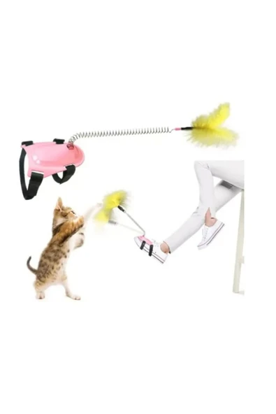vet advice Kedi oyuncağı ayak oltası new trend premium tüylü oyuncak renkli ürün görseli 1