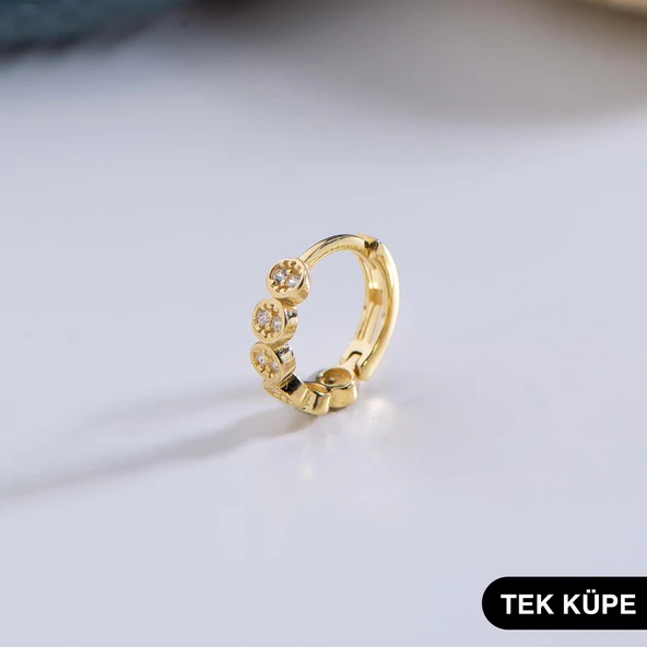 14 Ayar Altın Tek Halka Küpe 0,60 gr ürün görseli 1