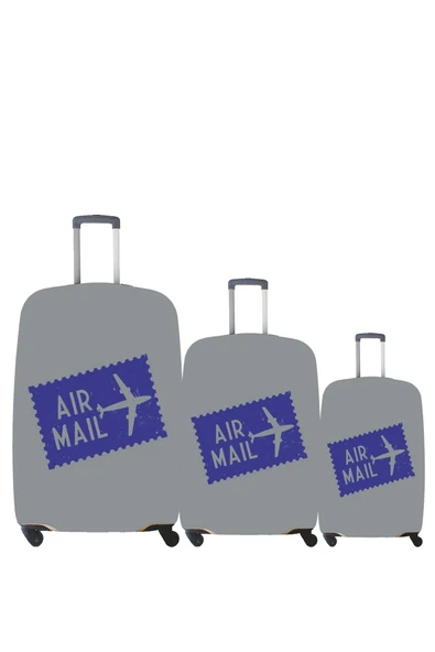 My Saraciye Valiz Kılıfı, Bavul Kılıfı Büyük, Orta, Kabin Boy Kılıf Seti, My Air Mail 24 ürün görseli 1