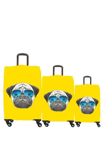 My 28 Pug Köpek VALİZ KILIFI / BAVUL KORUYUCU ÖRTÜSÜ Büyük, Orta, Kabin Boy Set ürün görseli 1