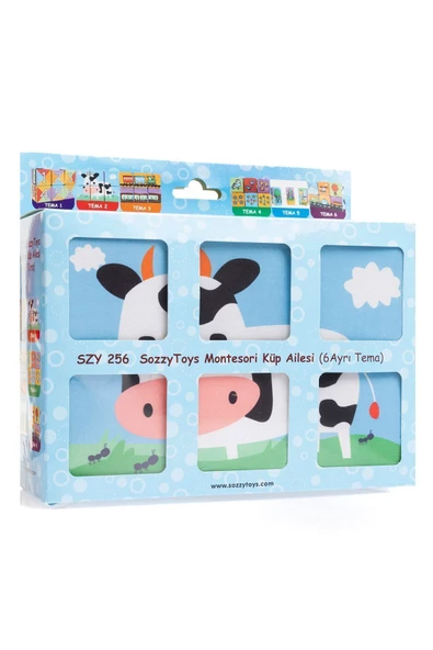 Sozzy Toys SOZZY 6 AYRI TEMALI KÜP AİLESİ- SÜNGER ÜSTÜ YUMUŞAK KUMAŞ ürün görseli 1