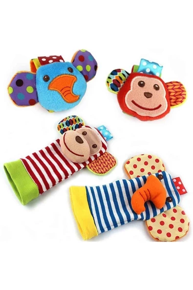 Sozzy Toys Sevimli Hayvanlar Figürlü Çıngıraklı Çorap Ve Bileklik Seti ürün görseli 1