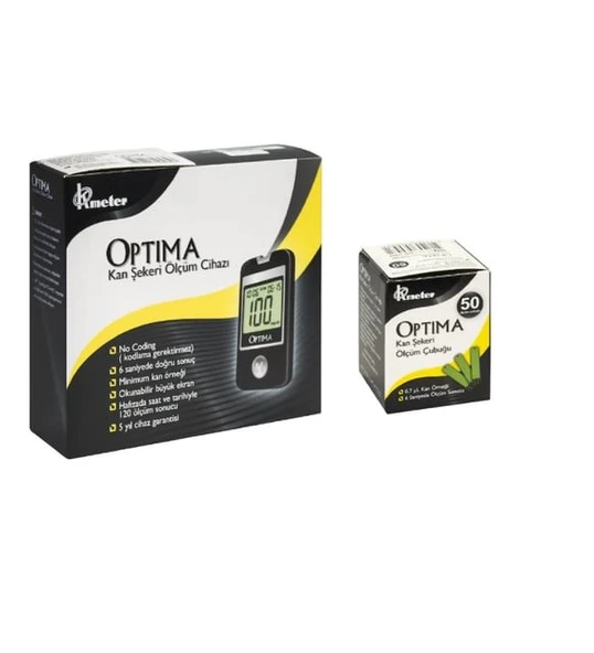 Optima Seker Ölcüm Cihazı + 50'li 1 Paket Ölcüm Çubuğu ürün görseli 1