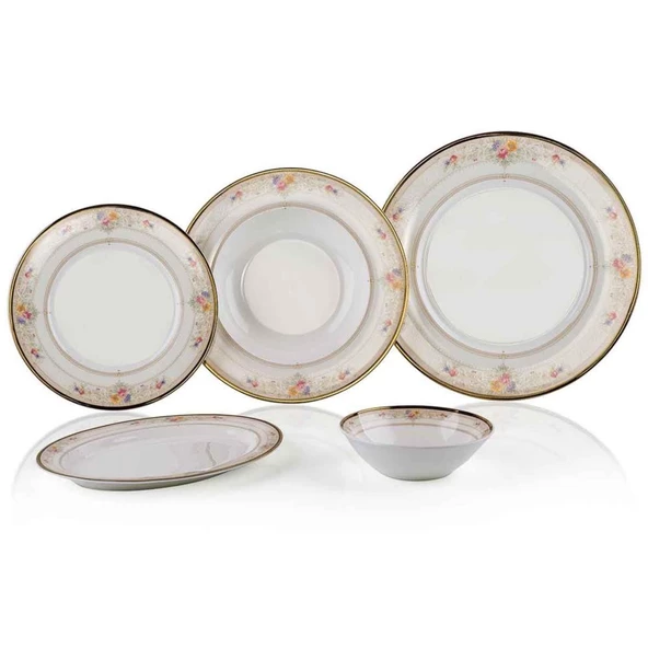 Porio Eliza 85 Parça Bonechina Yemek Takımı ürün görseli 1