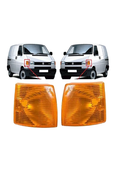 OEM Transporter T4 1992-2003 Arası Sinyal Lambası Sağ Sol Takım Sarı ürün görseli 1