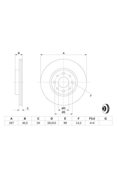 Bosch 0986478515 On Fren Aynası Doblo 01 Albea Ym Pun 0986479w68 ürün görseli 1