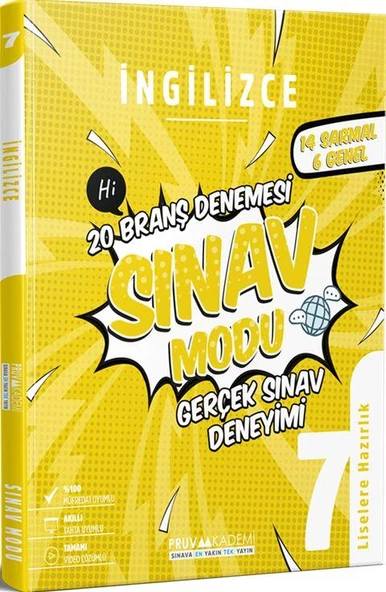 7. Sınıf İngilizce Deneme Pruva Akademi ürün görseli 1
