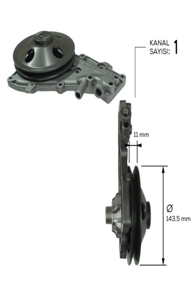 Netex Devırdaım Su Pompası Benzınlı Renault R9 1400 Motor Broadway Wp30550 7701462491 7701463377 ürün görseli 1