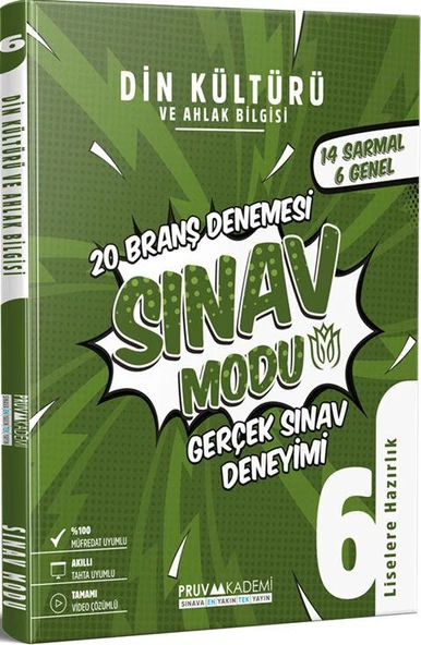6.Sınıf Din Kültürü ve Ahlak Bilgisi Deneme Pruva Akademi ürün görseli 1