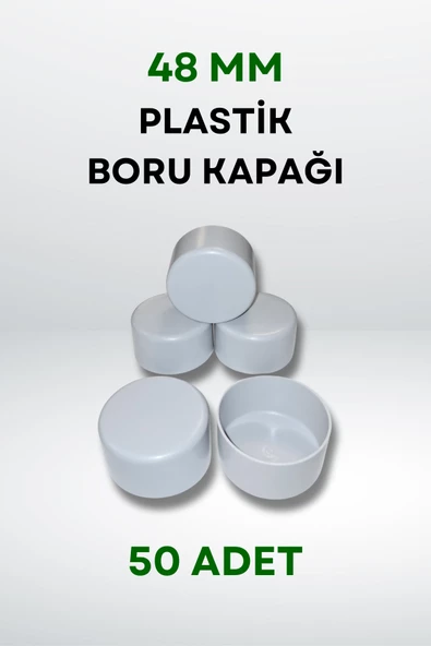 Plastik Boru Kapağı 48 MM (50 Adet) - Resim 2