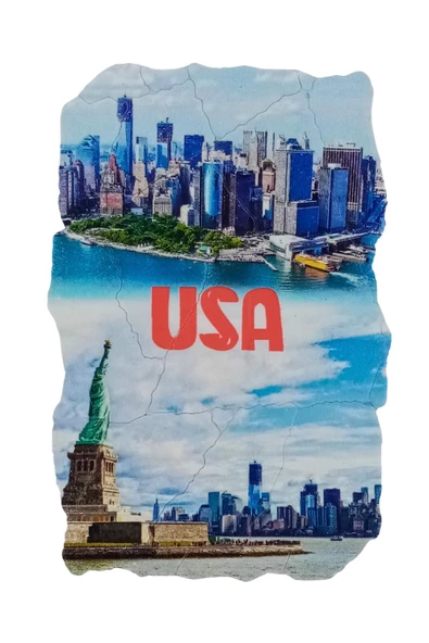 Amerika Birleşik Devletleri Temalı Fresco Magnet - Resim 3