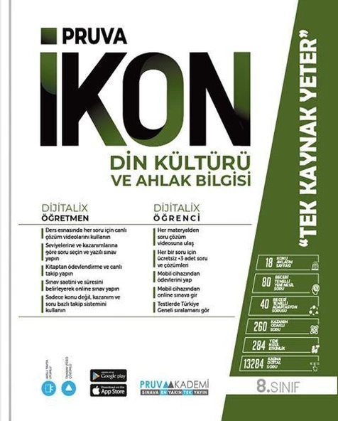 8. Sınıf Din Kültürü ve Ahlak Bilgisi İkon Konu Anlatımlı Pruva Akademi ürün görseli 1