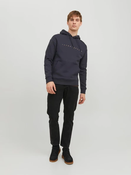 JACK JONES Erkek Kapüşonlu Sweatshirt 12233972 - Resim 4