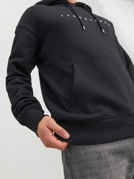 JACK JONES Erkek Kapüşonlu Sweatshirt 12233972 - Resim 5
