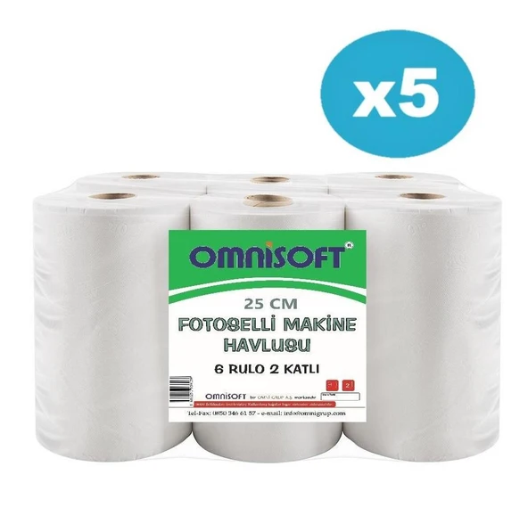 Omnisoft 5 Koli 25 cm Fotoselli Kağıt Havlu Enmotion 30 Rulo 20637 ürün görseli 1