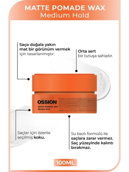 morfose Medium Hold Pomade Krem Mat Wax 100 ml Turuncu ürün görseli 1