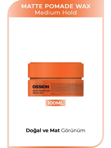 morfose Medium Hold Pomade Krem Mat Wax 100 ml Turuncu - Resim 2