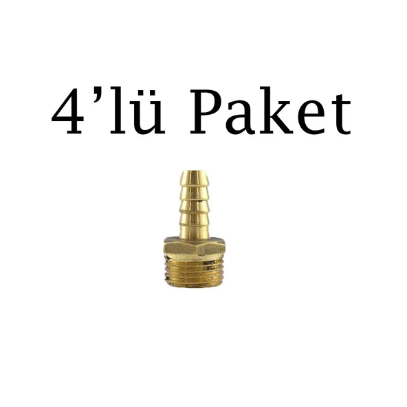 Brio Hava Hortum Erkek Rekoru 1/2 10Mm 4'lü Paket ürün görseli 1