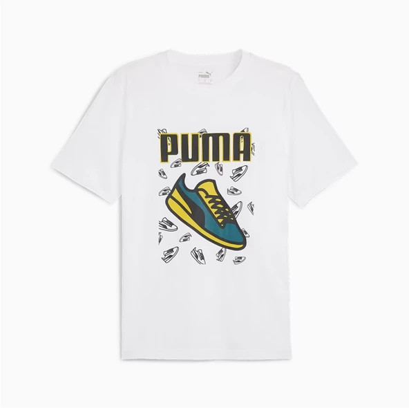 Puma Graphics Tee Beyaz Erkek Tişört - 683209 02 - Resim 4