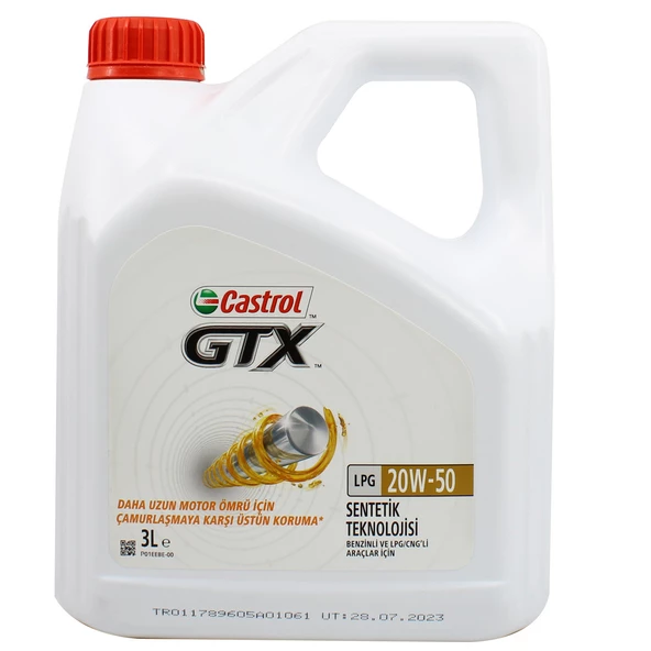 Castrol GTX LPG 20W-50 3 Lt Motor Yağı ürün görseli 1