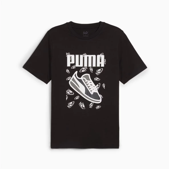 Puma Graphics Tee Siyah Erkek Tişört - 683209 01 - Resim 4