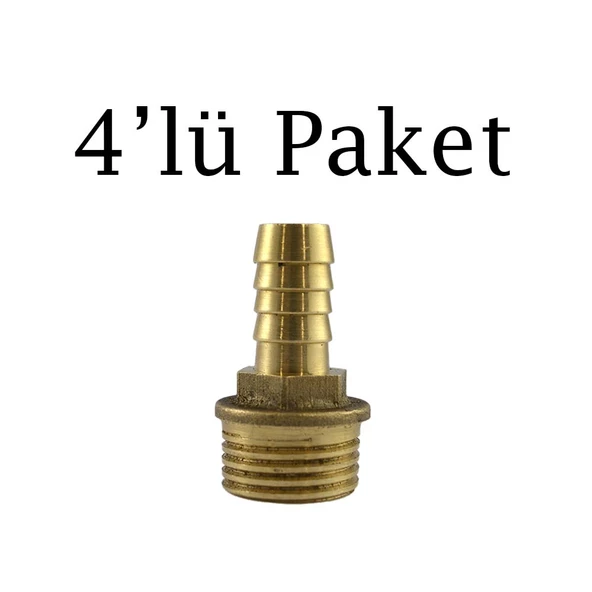 Brio Hava Hortum Erkek Rekoru 1/2 12Mm 4'lü Paket ürün görseli 1