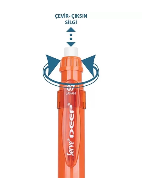 Serve Deep Mekanik Kurşun Kalem 07 mm Kiremit - Resim 2