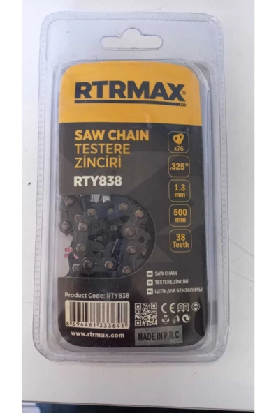 RTRMAX RTY838 PROFESYONEL ZİNCİR 500 MM 38 DİŞ ürün görseli 1