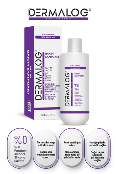DERMALOG Turunculaşma Karşıtı Silver Mor Şampuan 500 ml ürün görseli 1
