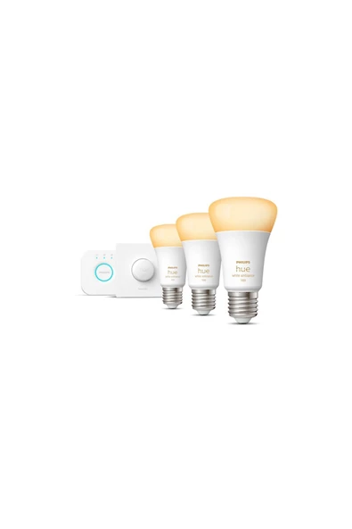 Philips   HueWA 8-75W Beyaz Ambiyans Akıllı Başlangıç Seti 3'lü Akıllı Buttonlu E27 - Resim 2