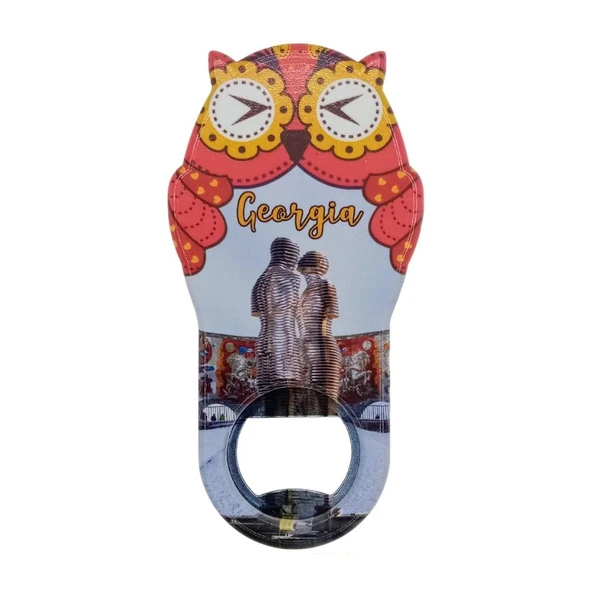 Gürcistan Temalı Baykuş Magnet Kapak Açacak ürün görseli 1