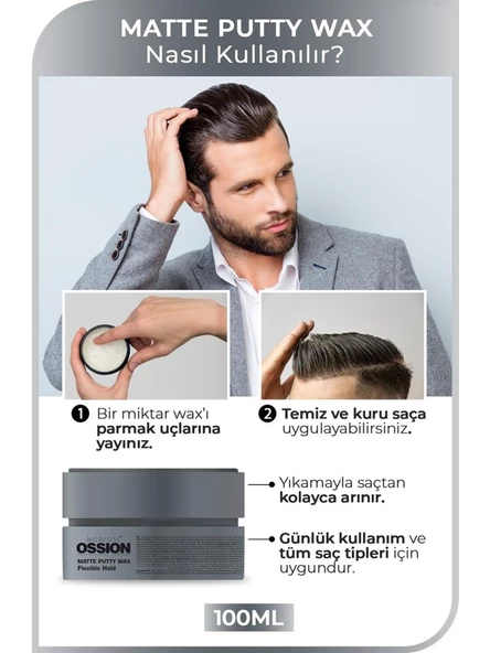 Morfose Flexible Hold Putty Kremsi Mat Wax 100 ml - Resim 2