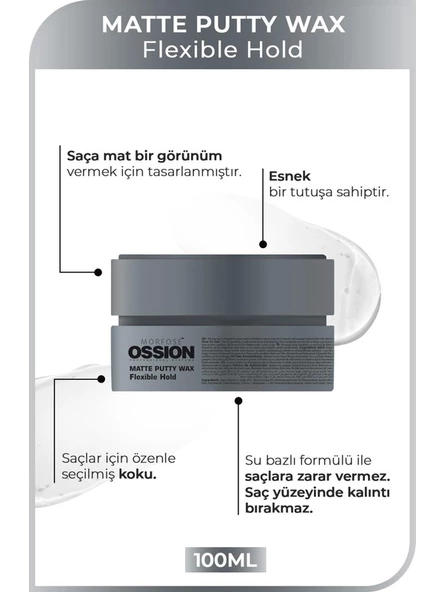 Morfose Flexible Hold Putty Kremsi Mat Wax 100 ml ürün görseli 1