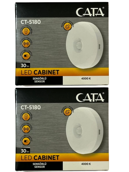 Cata CT-5180 4000K (Günışığı) Mıknatıslı Kabin Led Aydınlatma (2 Adet) ürün görseli 1