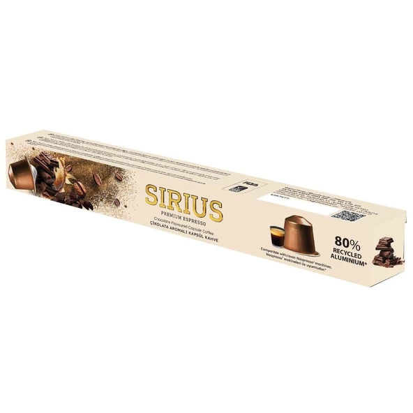 Sirius Premium Çikolata Aromalı Kapsül Kahve (Nespresso Uyumlu) - 10 Adet ürün görseli 1
