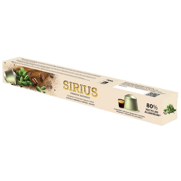 Sirius Premium Kakule Aromalı Kapsül Kahve (Nespresso Uyumlu) - 10 Adet ürün görseli 1