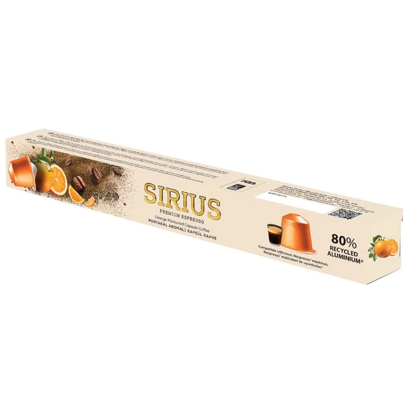 Sirius Premium Portakal Aromalı Kapsül Kahve (Nespresso Uyumlu) - 10 Adet ürün görseli 1
