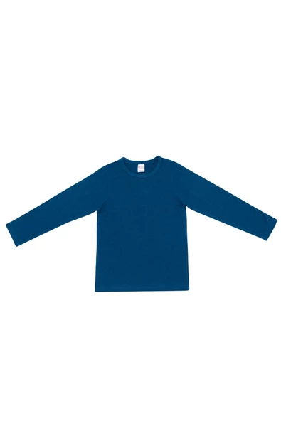 Mcrkids  Unisex Pamuklıu Bisiklet Yaka Basic Uzun Kollu Çocuk T-shirt ürün görseli 1