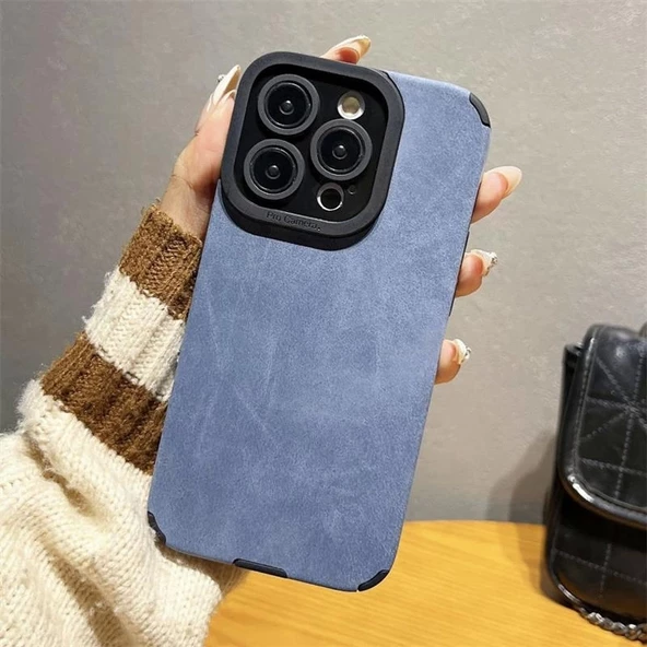 İphone 15 İle Uyumlu Premium Suni Suet Kamera Korumalı Uyumlu Kılıf ürün görseli 1