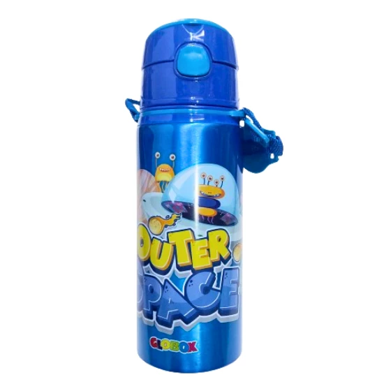 600 ml alüminyum suluk pipetli boyun askılı mavi ürün görseli 1