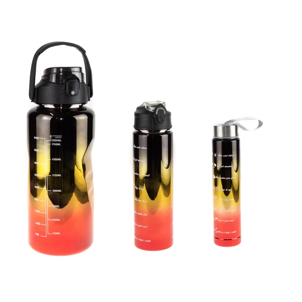 Matara Üçlü Set 2000 Ml 900 Ml 500 ML Neon Siyah ürün görseli 1
