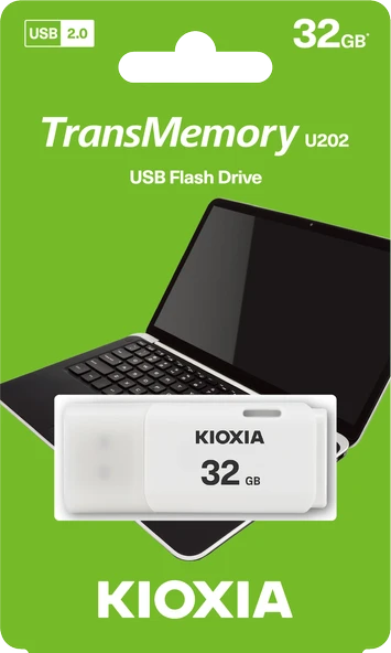 32GB USB2.0 KIOXIA BEYAZ USB BELLEK LU202W032GG4 ürün görseli 1
