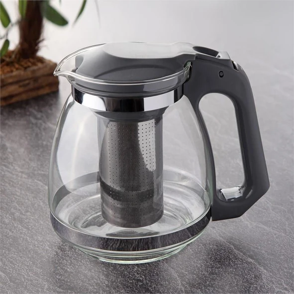 Tohana Süzgeçli Cam Demlik 1500 ML Siyah THN81502 ürün görseli 1