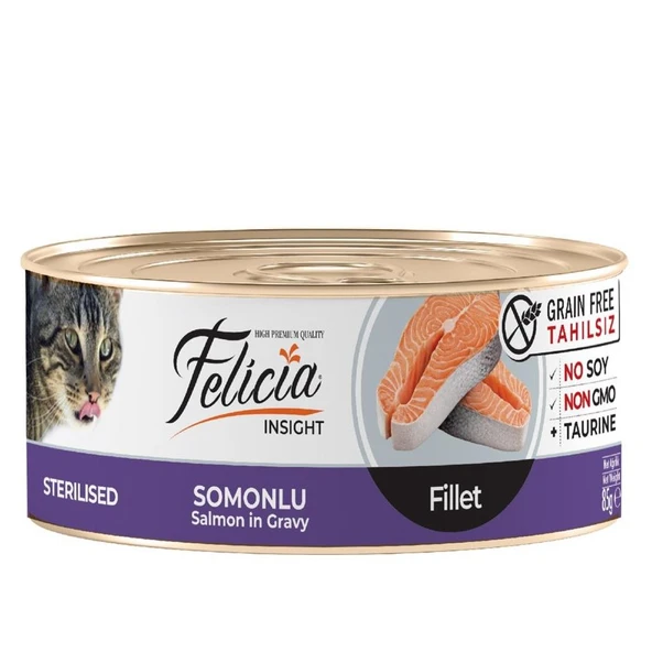 Felicia Sterilised Somonlu Fileto Tahılsız Kedi Konservesi 85 gr ürün görseli 1